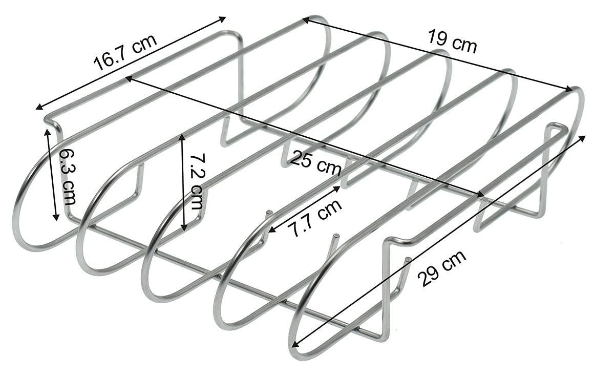 Dehner Rippchenhalter Edelstahl silber 29x25 cm für 4