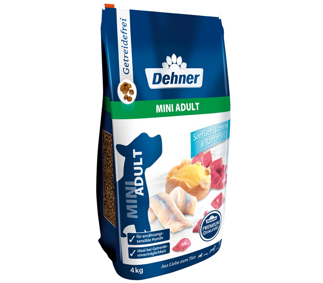 Dehner Premium Mini Adult Trockenfutter Fisch Lamm 8kg