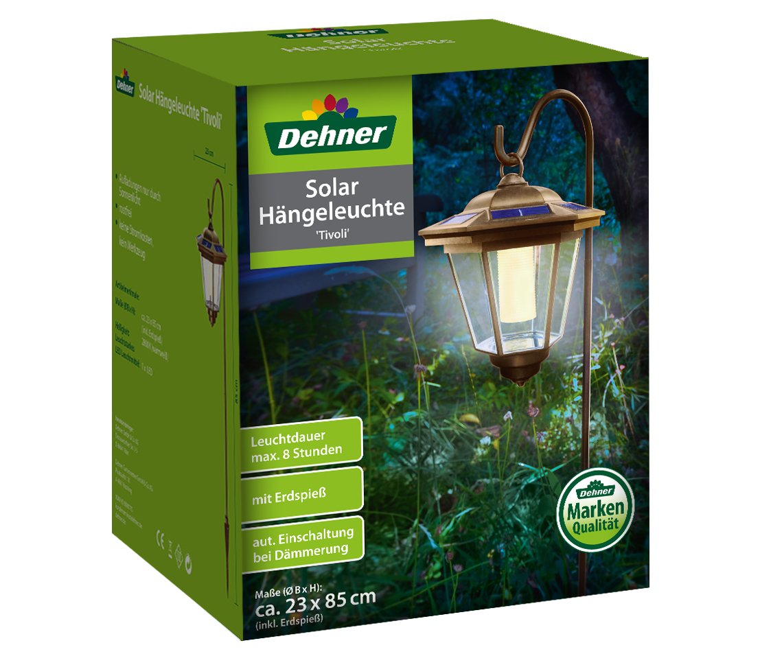 Dehner Tivoli Solarlaterne kupfer blau 85 cm mit Erdspieß