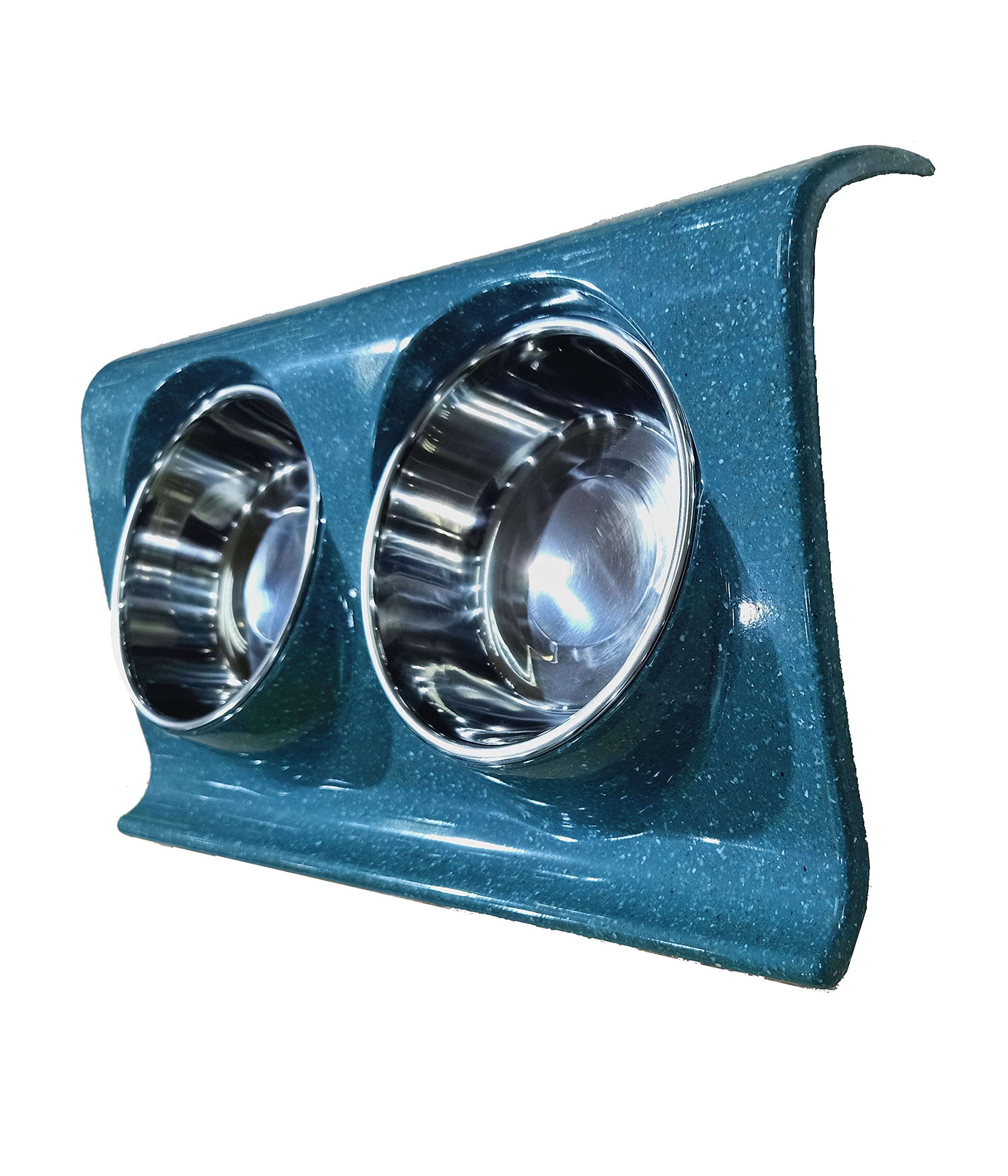 Dehner Doppel-Hundenapf Melamin Edelstahl blau 2x350 ml