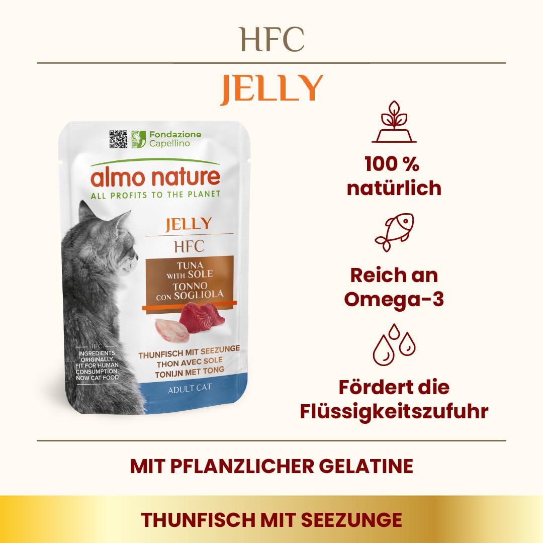 Almo Nature HFC Jelly Nassfutter Thunfisch Seezunge 24x55g