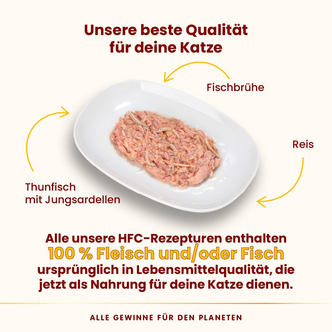Almo Nature HFC Natural Thunfisch mit Jungsardellen Nassfutter 24x70g in Brühe