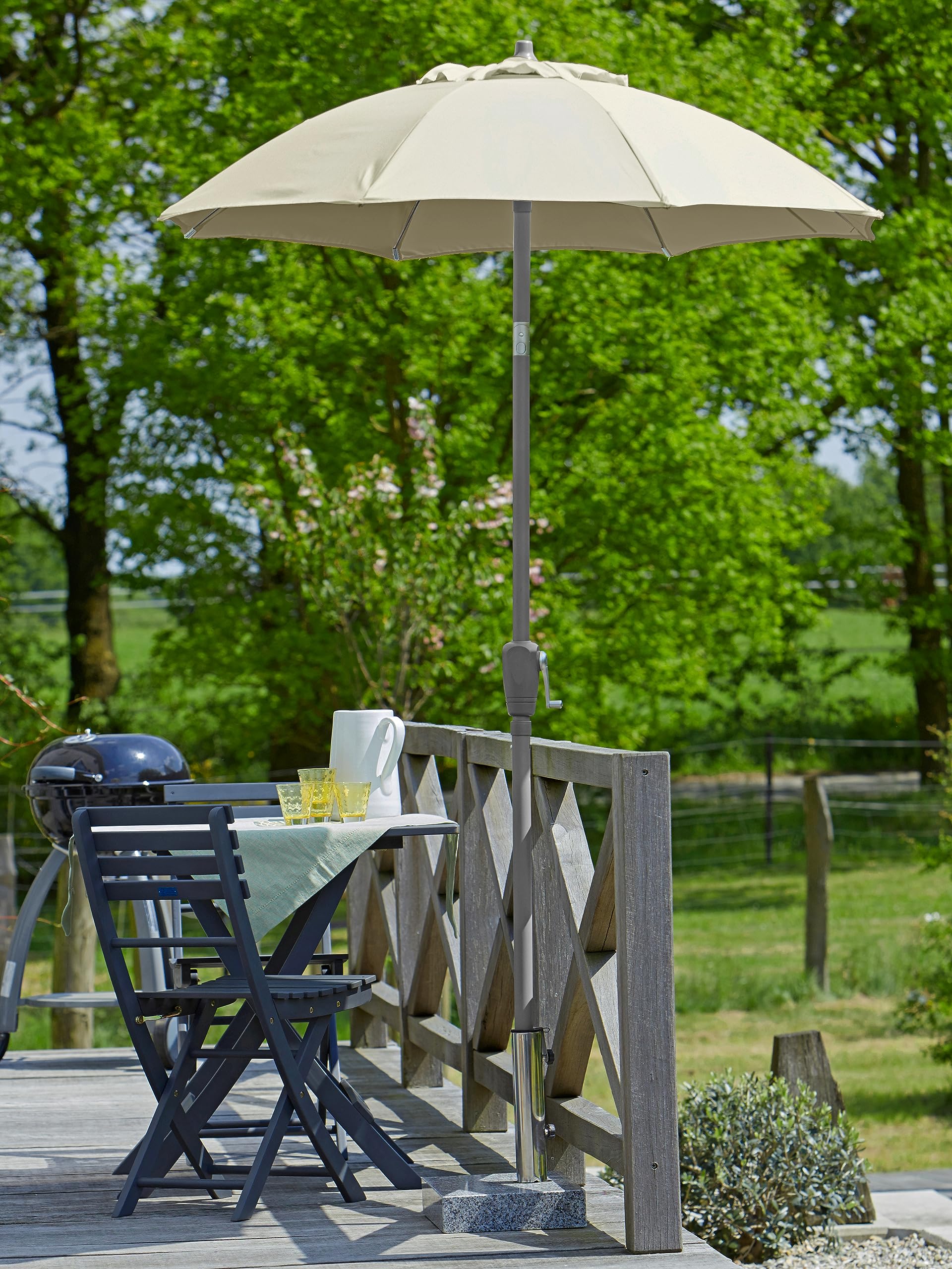 Dehner Vido Sonnenschirm 150cm creme Polyester