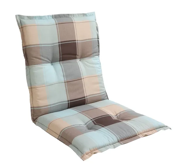 Dehner Premium Lovely Adria Niederlehnerauflage 98x98 Baumwolle Karo