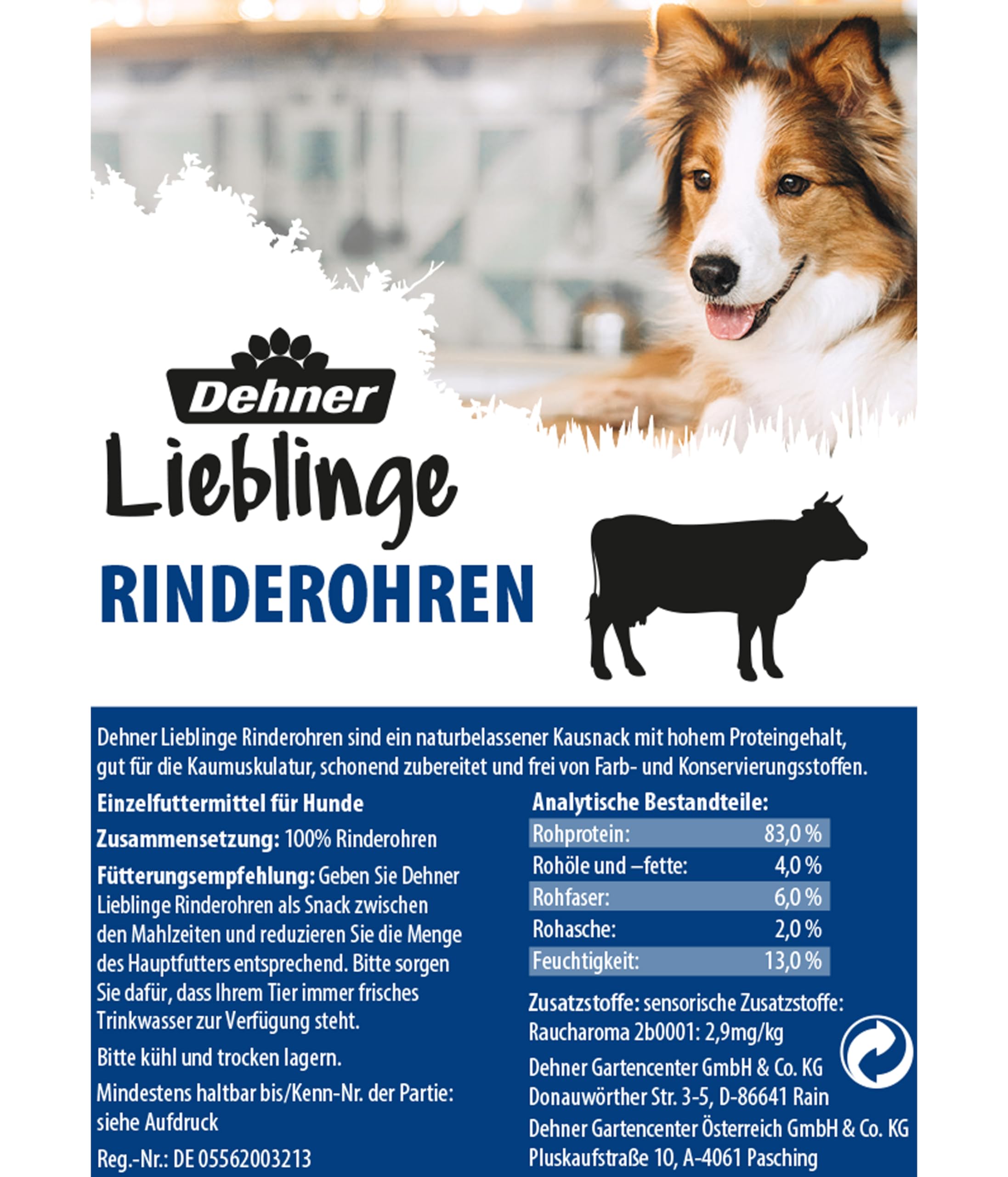 Dehner Lieblinge Rinderohren Hundesnack 660 g