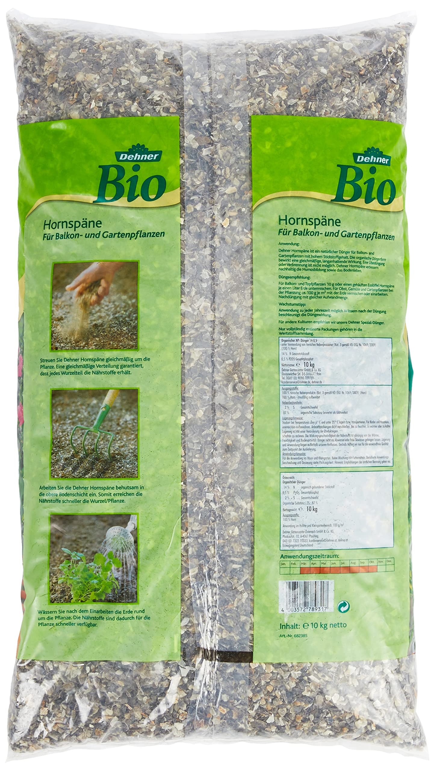 Dehner Bio Hornspäne Hornmehl Dünger 10 kg + 5 kg Stickstoff