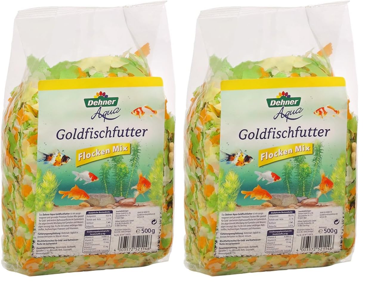 Dehner Aqua Goldfischfutter Flocken Mix Fischfutter 1 kg vitaminreich