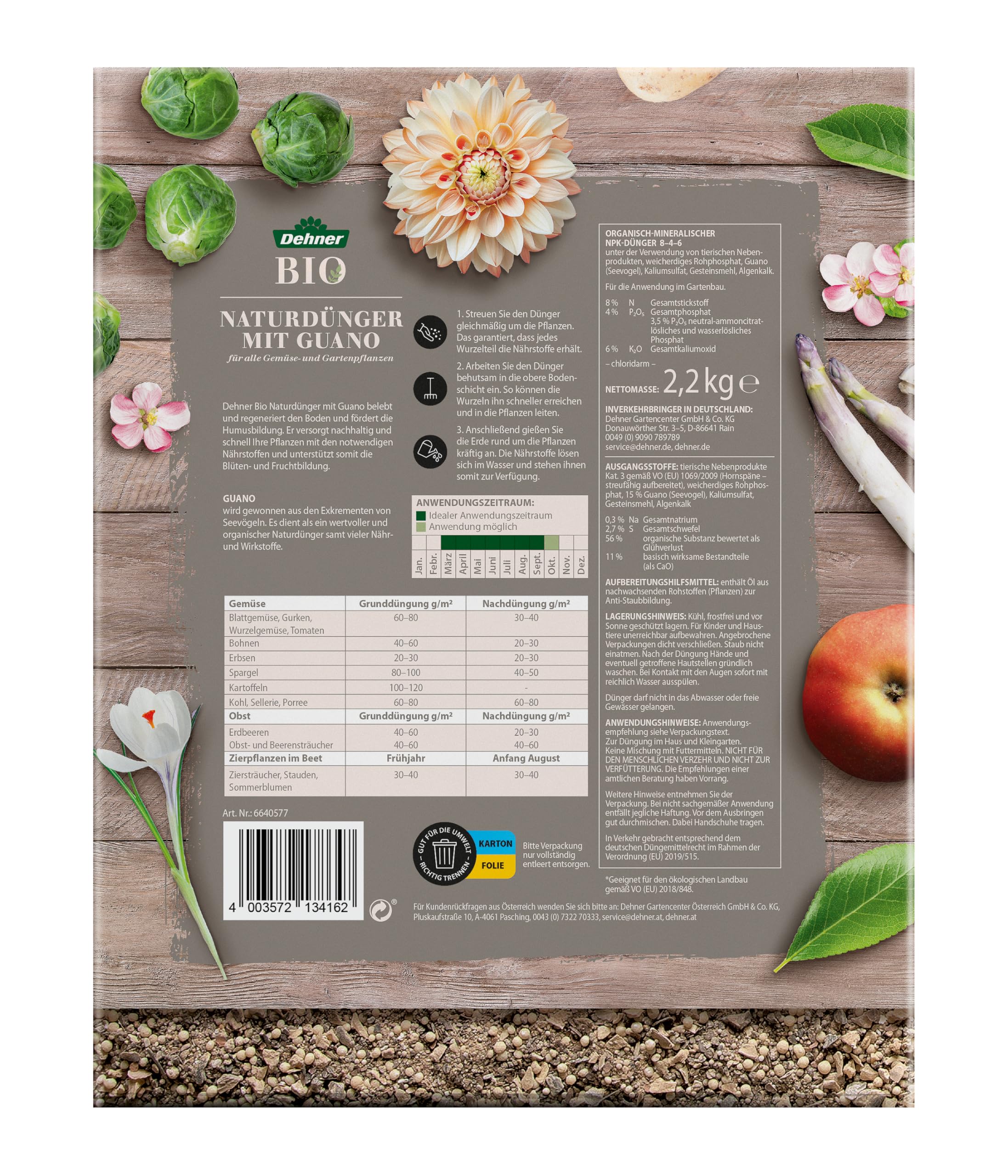 Dehner Bio Naturdünger mit Guano 2,5kg organisch-mineralisch