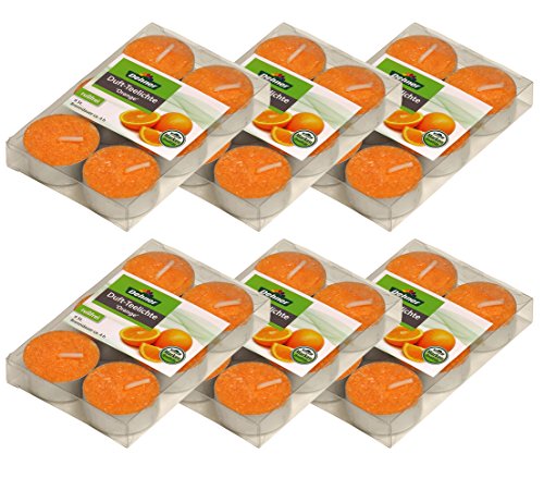 Dehner Premium Lovely Duft-Teelichter Orange 36 Stück rußfrei