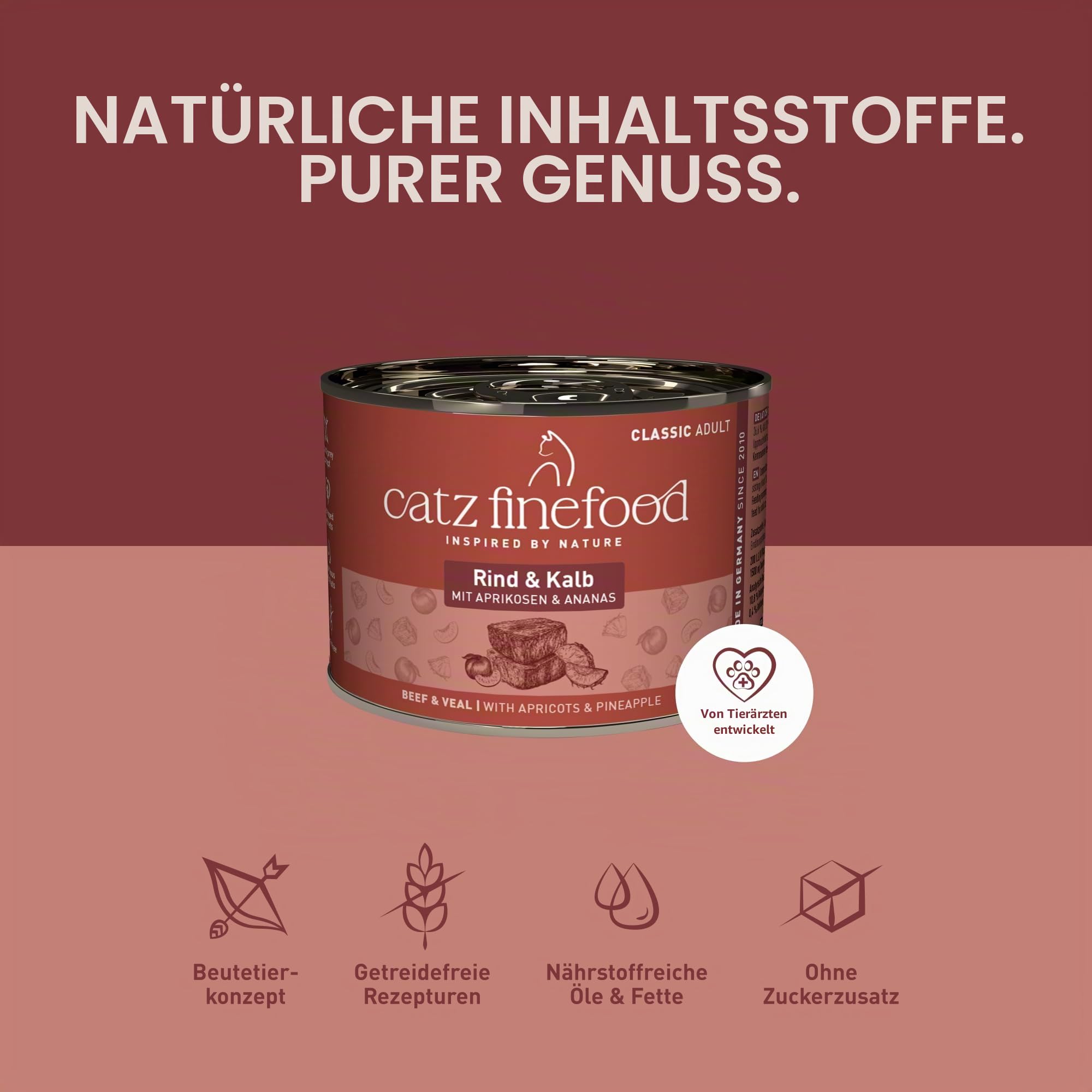 catz finefood Classic Nassfutter Rind Kalb 6x200 g
