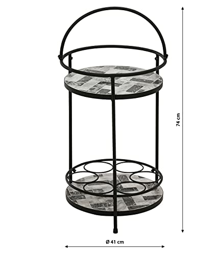 Dehner Letizia Mosaik-Beistelltisch grau-weiß Ø41 cm
