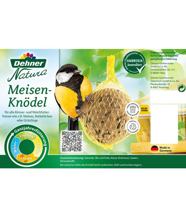 Dehner Natura Meisenknödel mit Netz 60x100g proteinreich