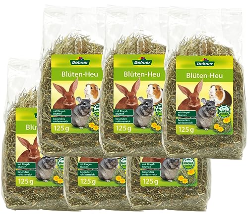 Dehner Blüten-Mix Nagersnack Heu 6x125g rohfaserreich