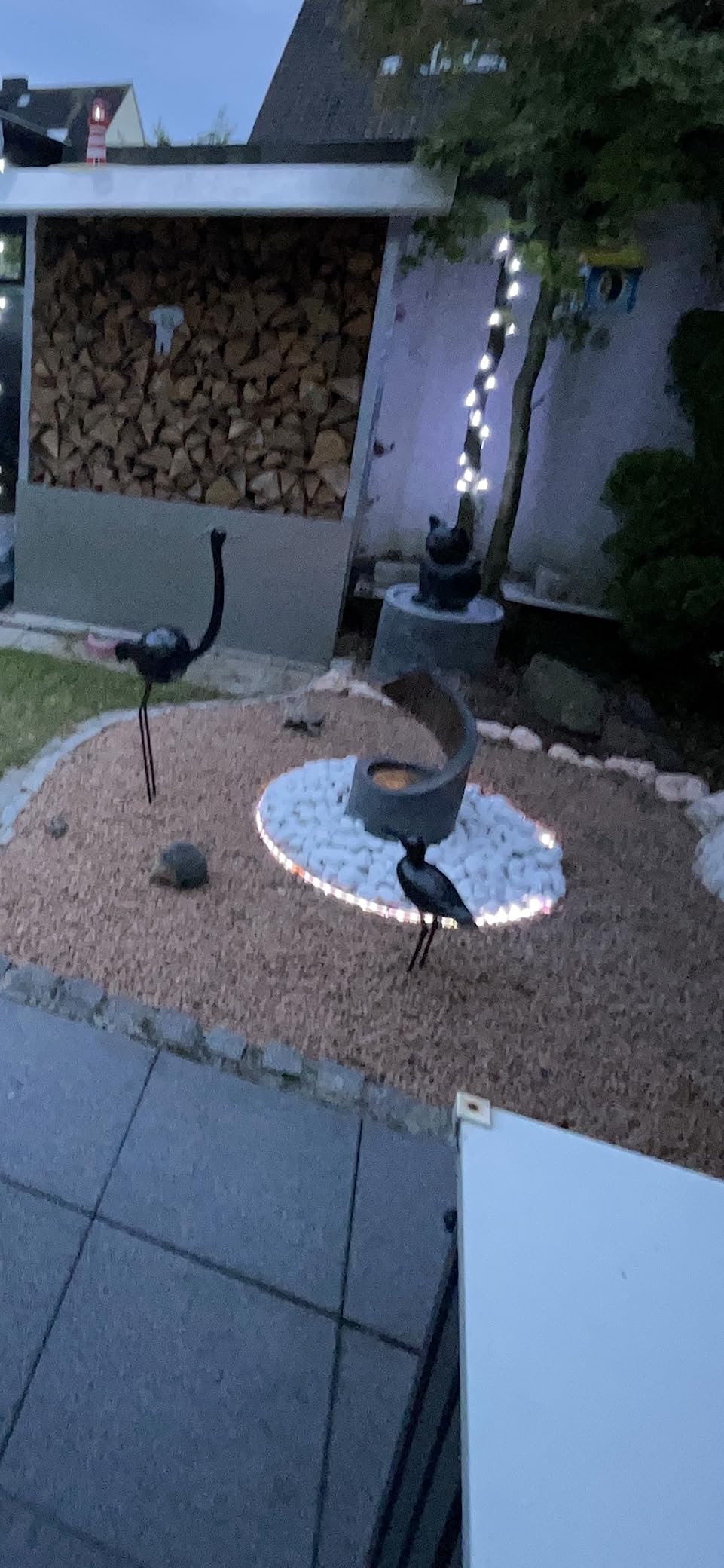 Dehner Mali Gartenbrunnen Polyresin 79,5 cm grau mit LED