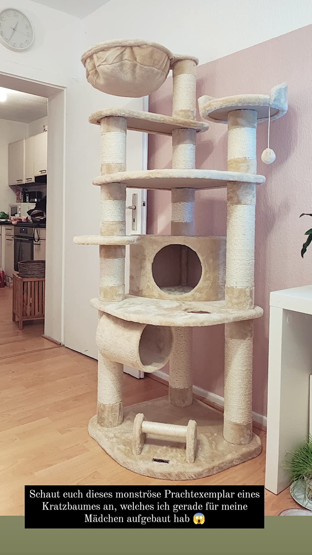Dehner Edda Kratzbaum 180 cm grau Sisal Plüsch