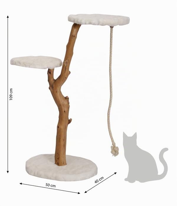 Dehner Premium Lovely Nero Kratzbaum braun-weiß 109 cm Hartholz