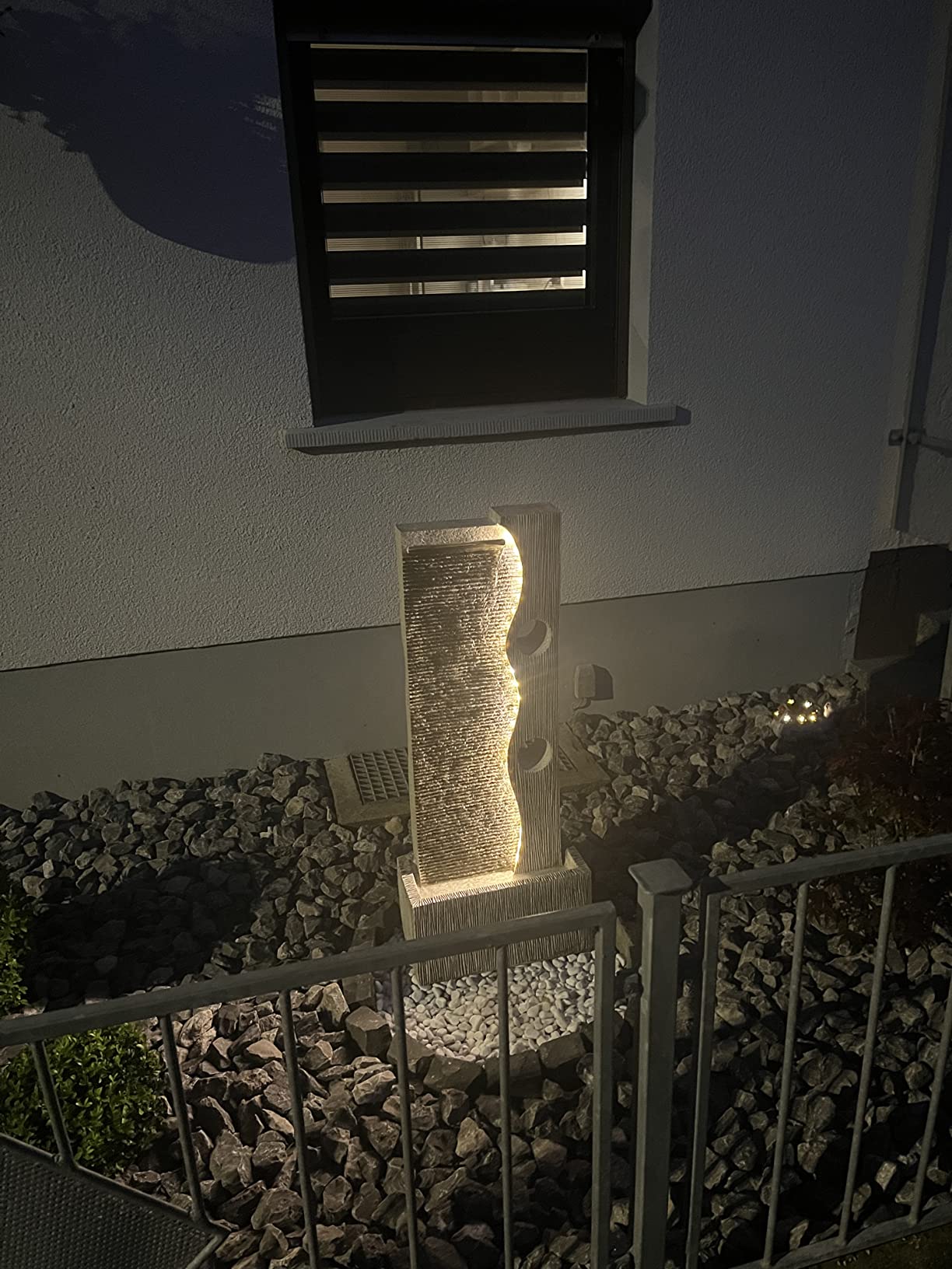 Dehner Eclipse Gartenbrunnen mit LED grau 100 cm