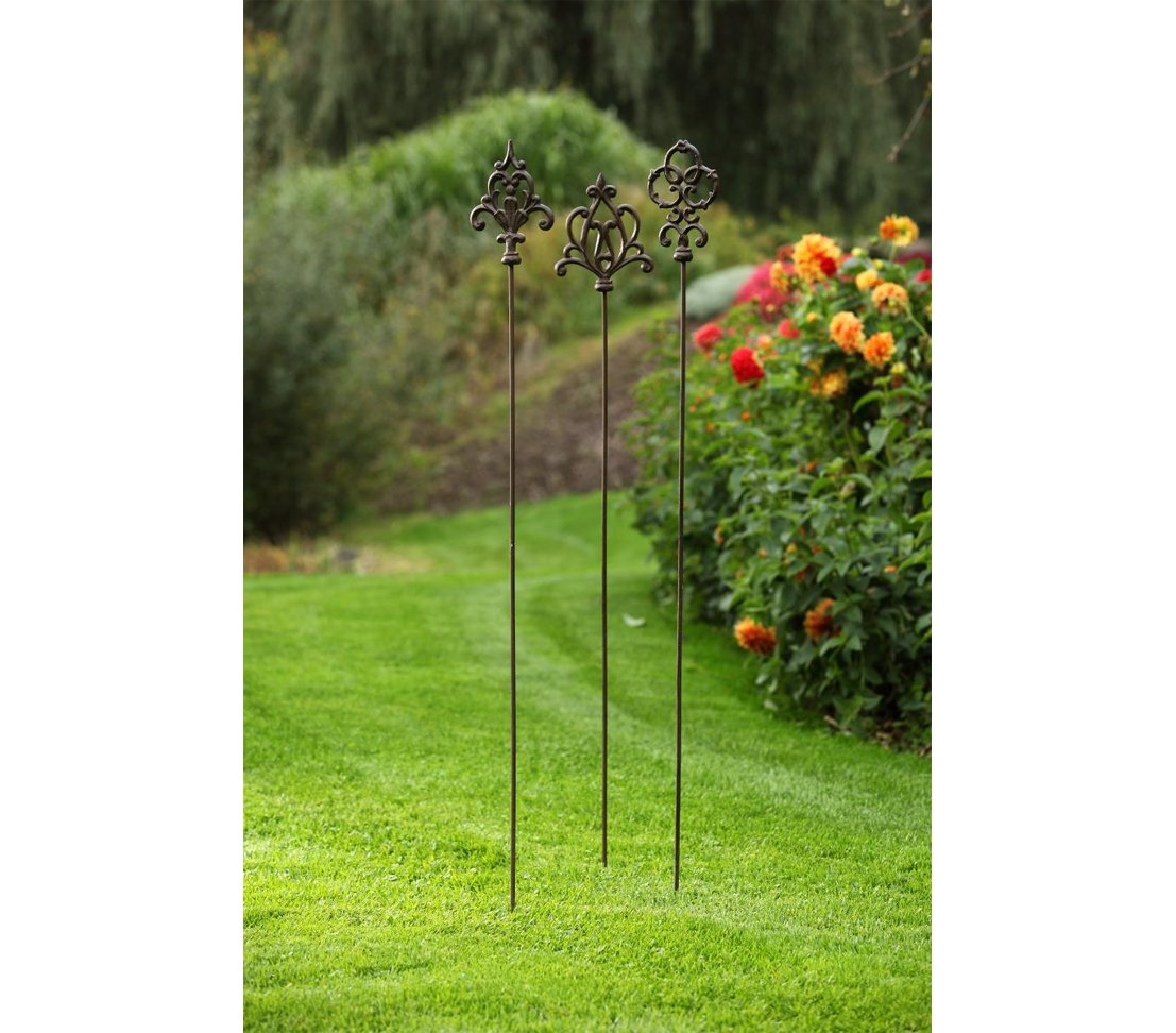 Dehner Ornament Gartenstab 140 cm Gusseisen 6er