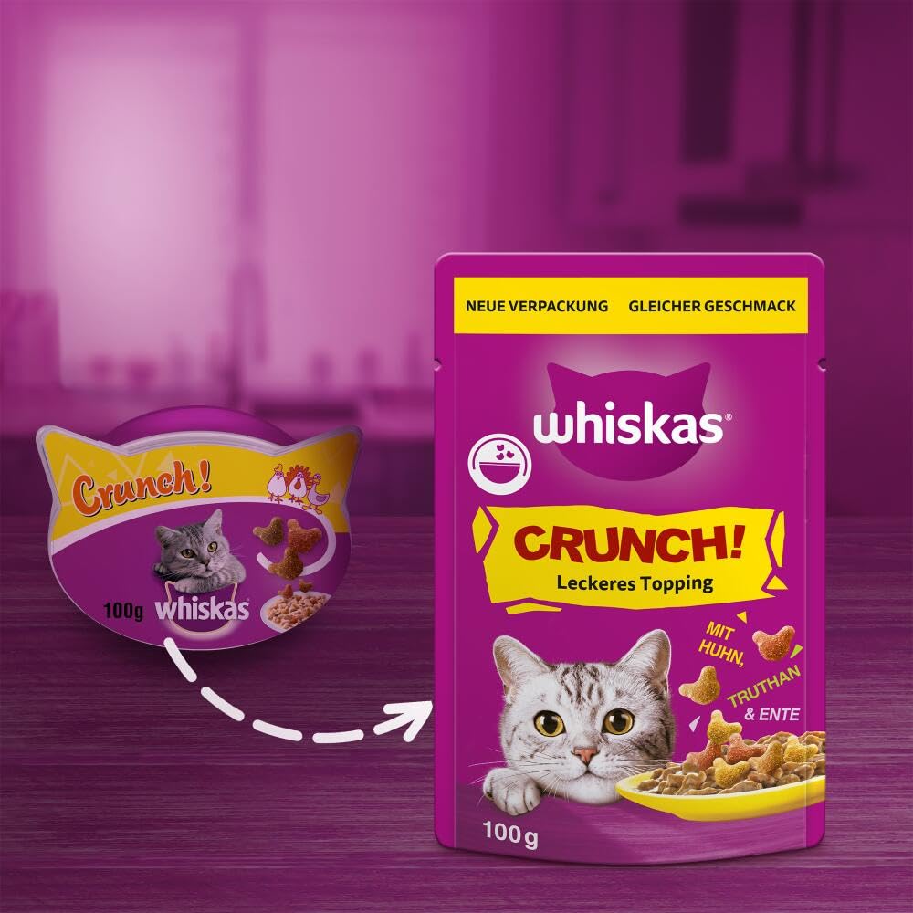 Whiskas Crunch Katzensnacks Huhn Pute Ente 6x100g knusprig