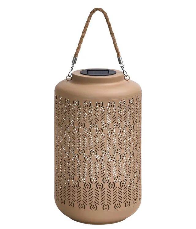Dehner Chiara Solar-Laterne 35cm beige warmweiß Outdoor
