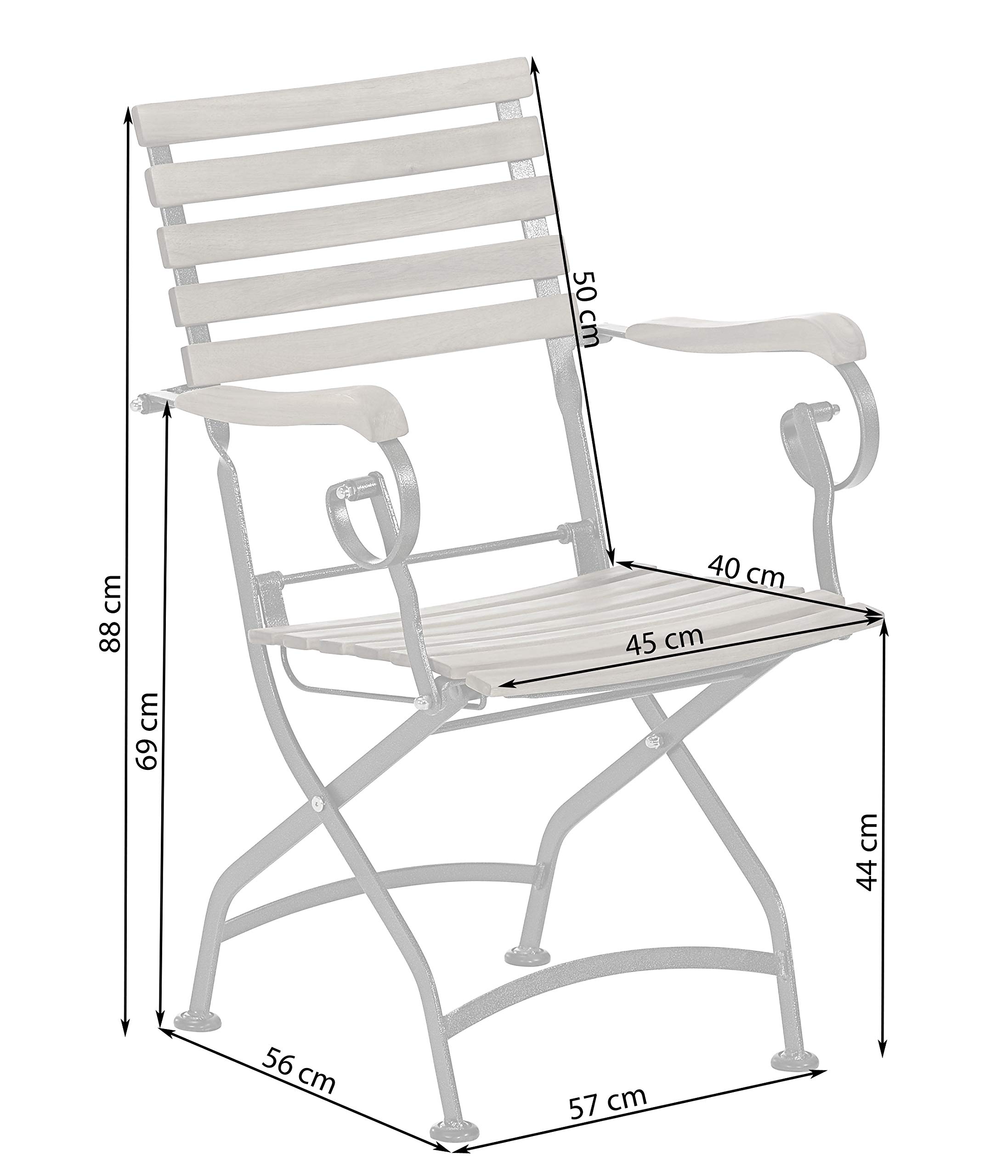 Dehner Tegernsee Klappsessel Akazienholz natur 88x57x56 cm