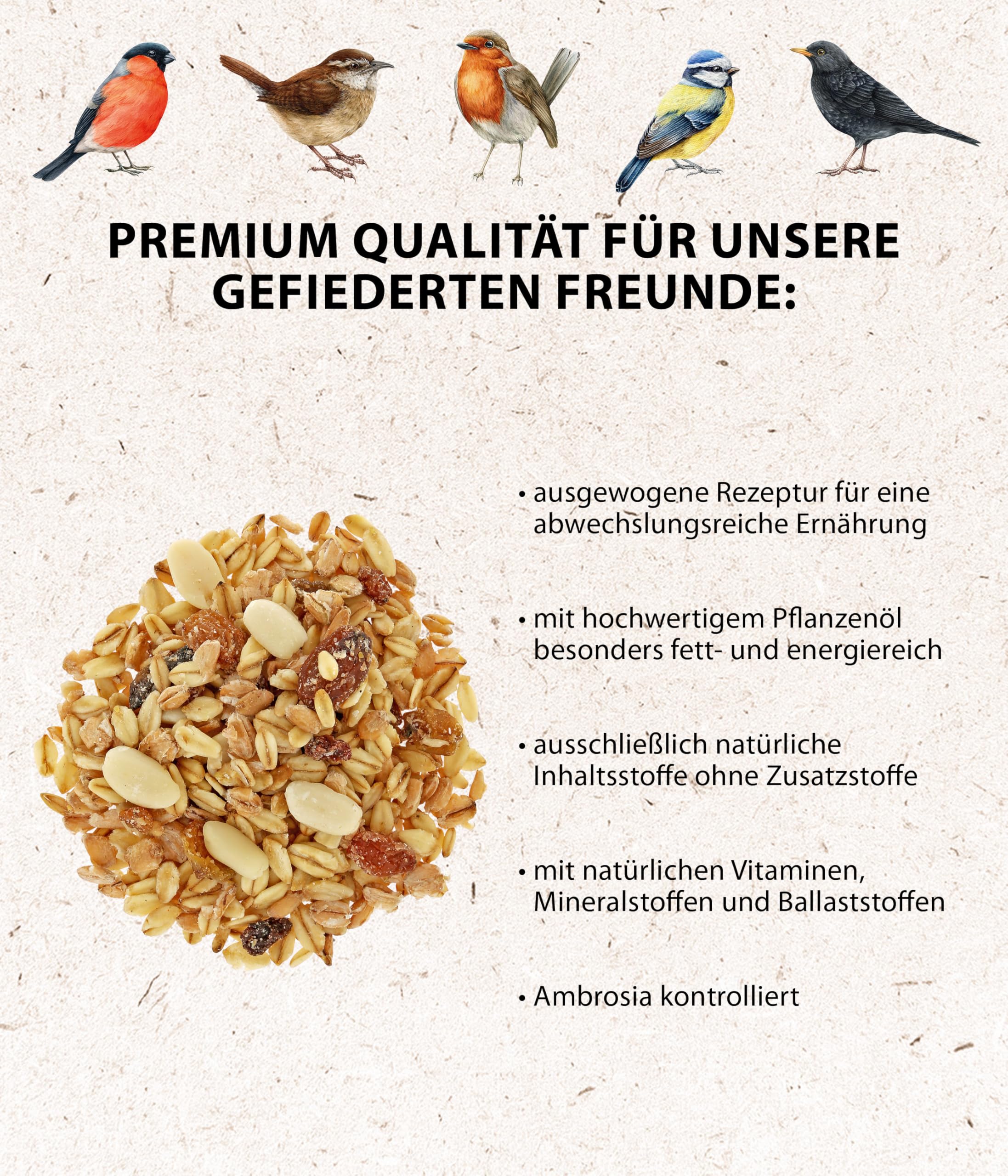 Dehner Natura Premium Wildvogelfutter Fett-Weichfutter 5kg energiereich