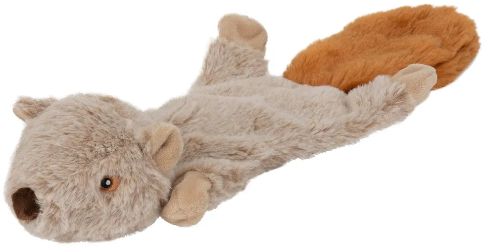 Dehner Wild Nature Flat Squirrel Hundespielzeug 45 cm Quietscher