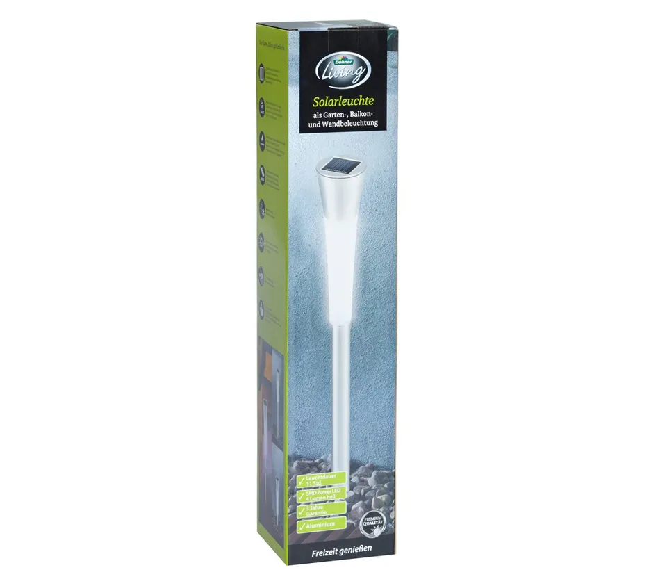 Dehner Living Solar Fackelleuchte 78 cm silber