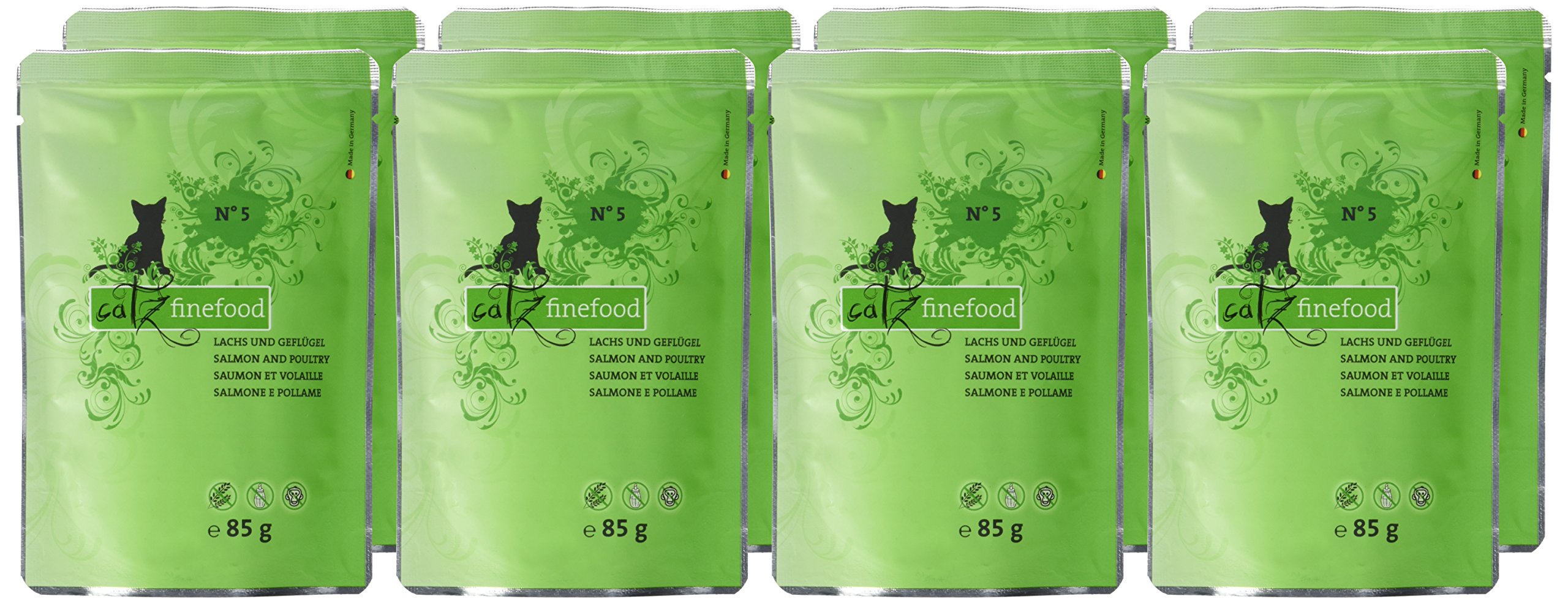 catz finefood N° 5 Lachs Geflügel Nassfutter 8 x 85 g