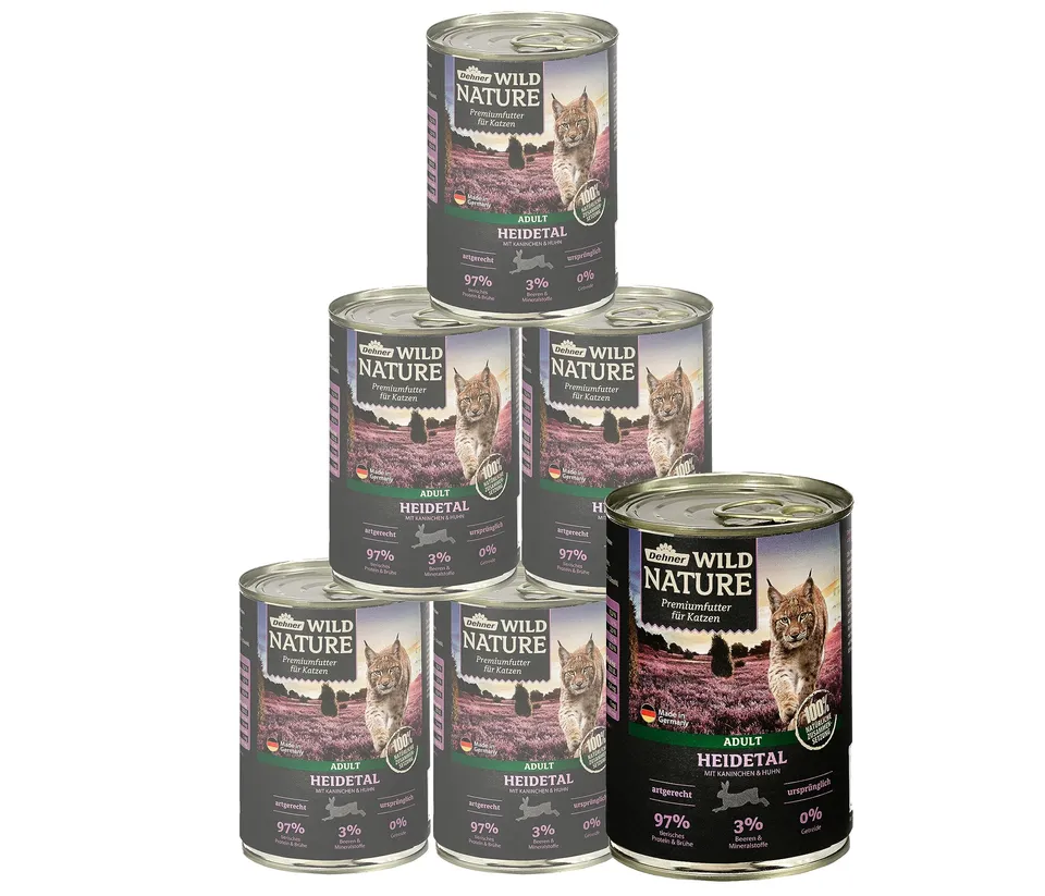 Dehner Wild Nature Heidetal Nassfutter Kaninchen 6x400 g