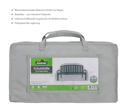 Dehner Premium Lovely Abdeckung Gartenbank 2-Sitzer 130x85x65 grau