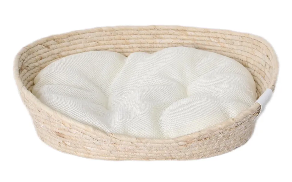 Dehner Premium Lovely Tiefer Schlaf M Katzenkorb beige geflochten