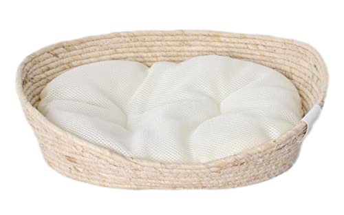 Dehner Premium Lovely Tiefer Schlaf M Katzenkorb beige geflochten