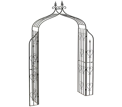 Dehner Lovely Heart Rosenbogen Metall schwarz 248 cm