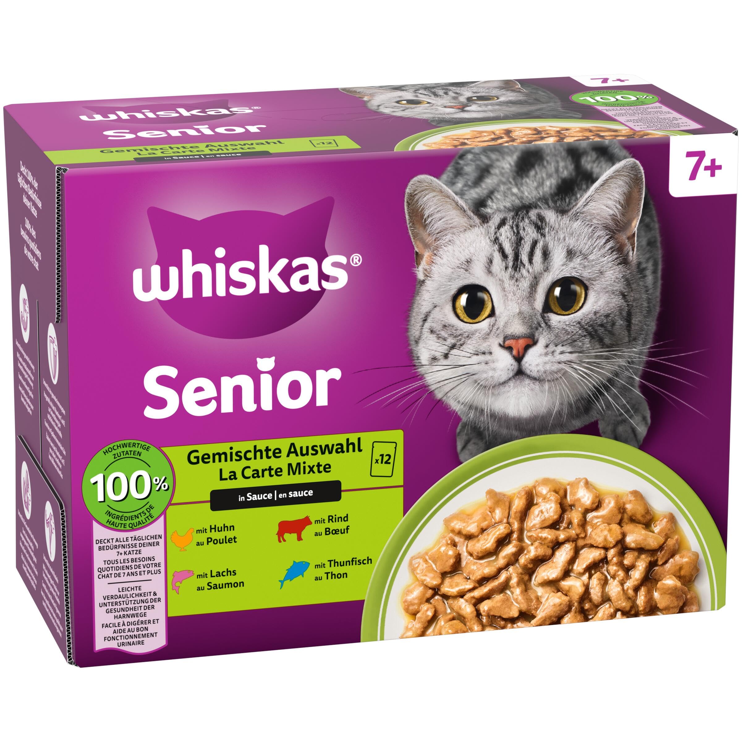Whiskas Senior 7+ Gemischte Auswahl Sauce Nassfutter 48x85g