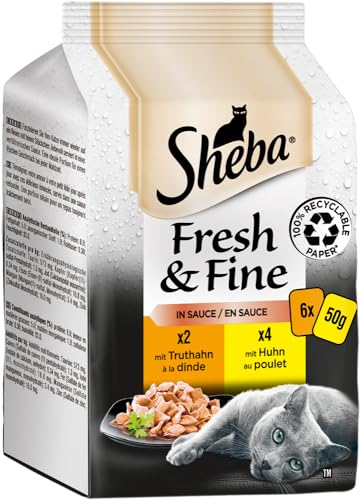 Sheba Fresh & Fine Nassfutter Sauce 24x50g Truthahn Huhn
