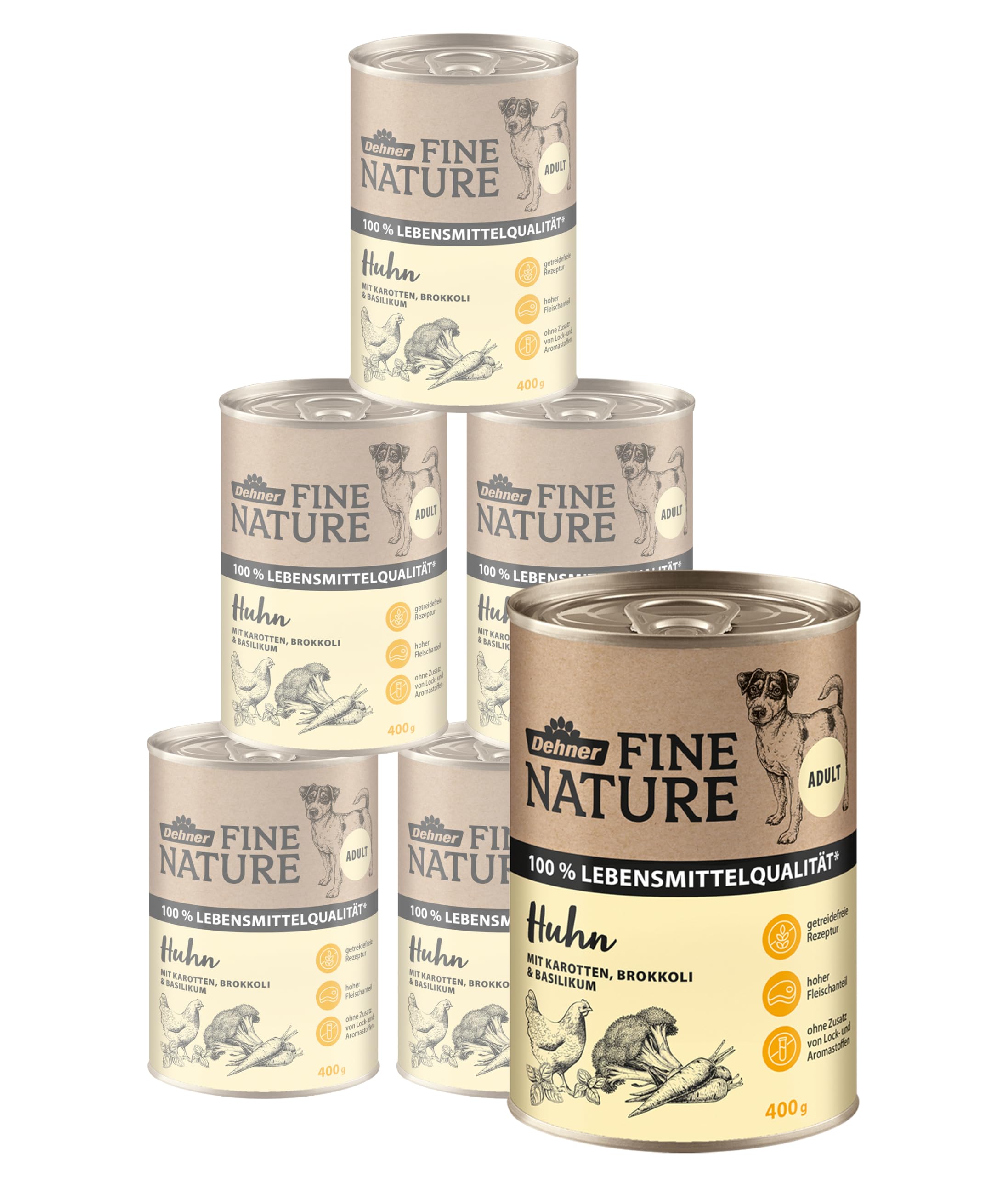 Dehner Fine Nature Huhn Nassfutter Hund 6x800g Karotte
