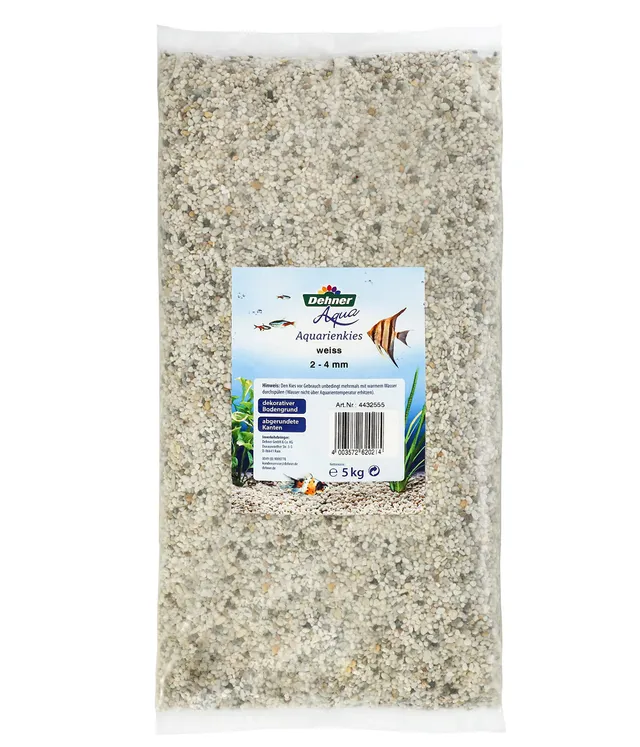 Dehner Aqua Aquarienkies Bodengrund 5kg weiß 2-4mm