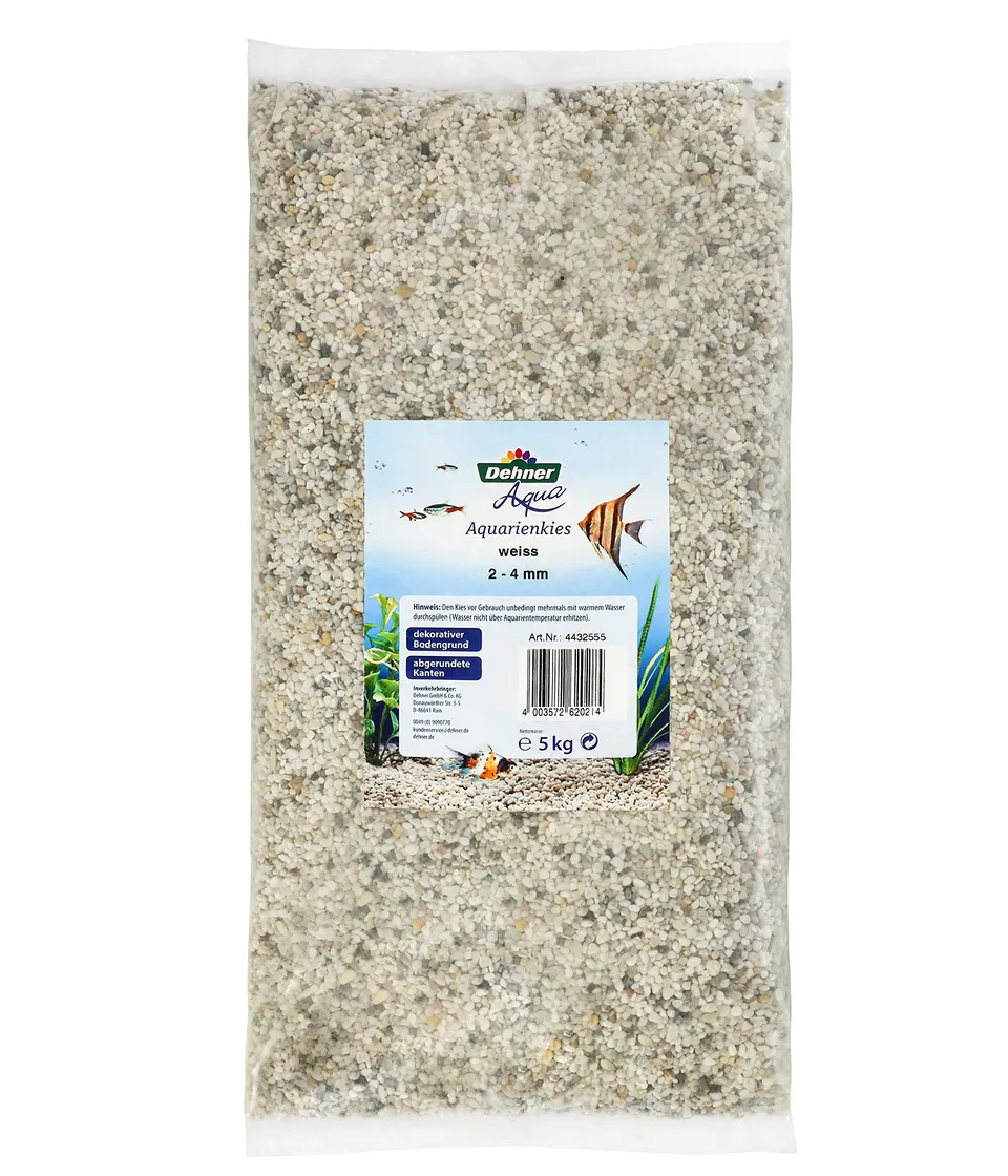 Dehner Aqua Aquarienkies Bodengrund 5kg weiß 2-4mm