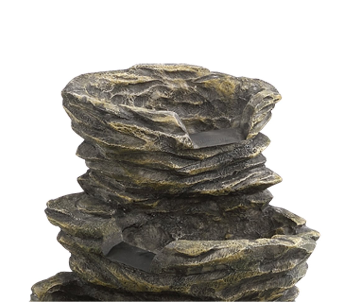 Dehner Gartenbrunnen Roccia LED Steinoptik 99cm grau