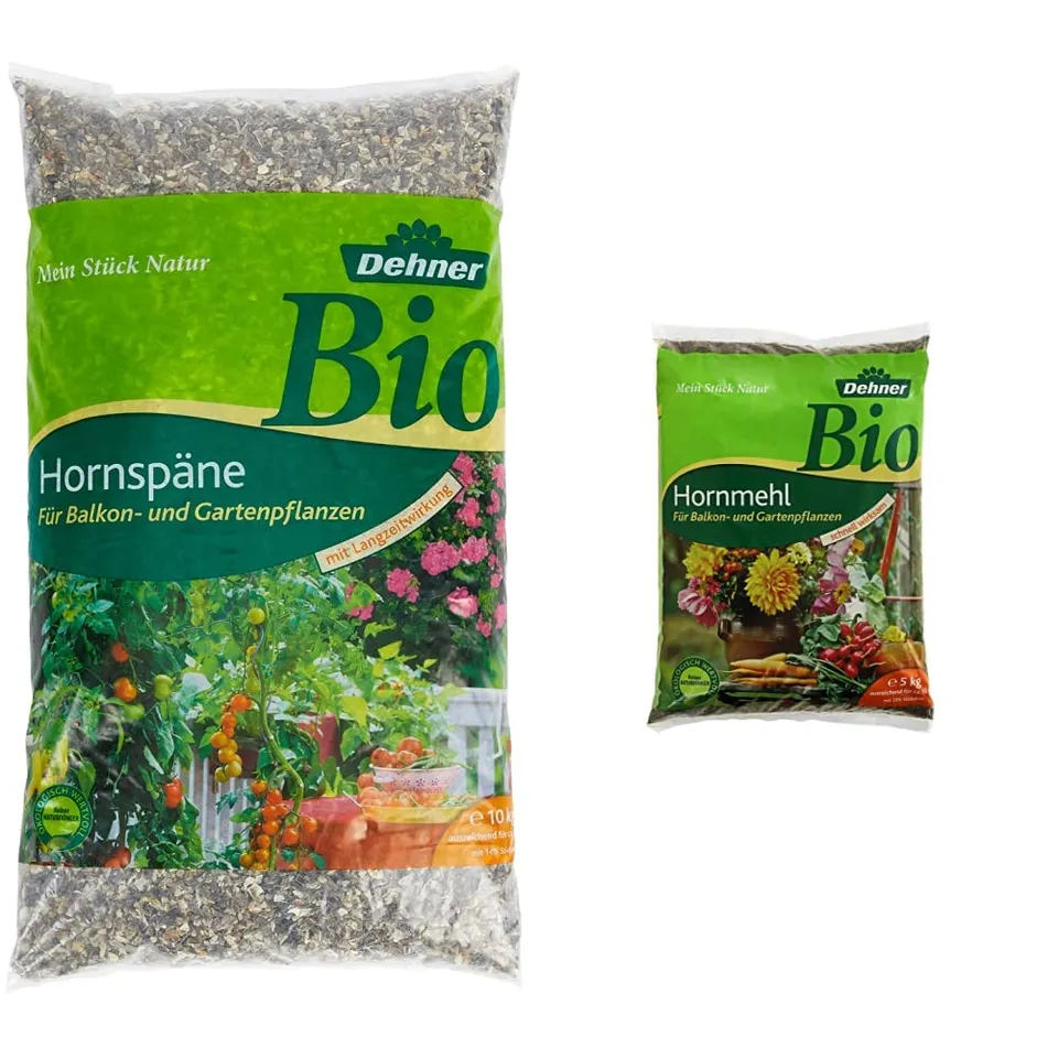 Dehner Bio Hornspäne Hornmehl Dünger 10 kg + 5 kg Stickstoff