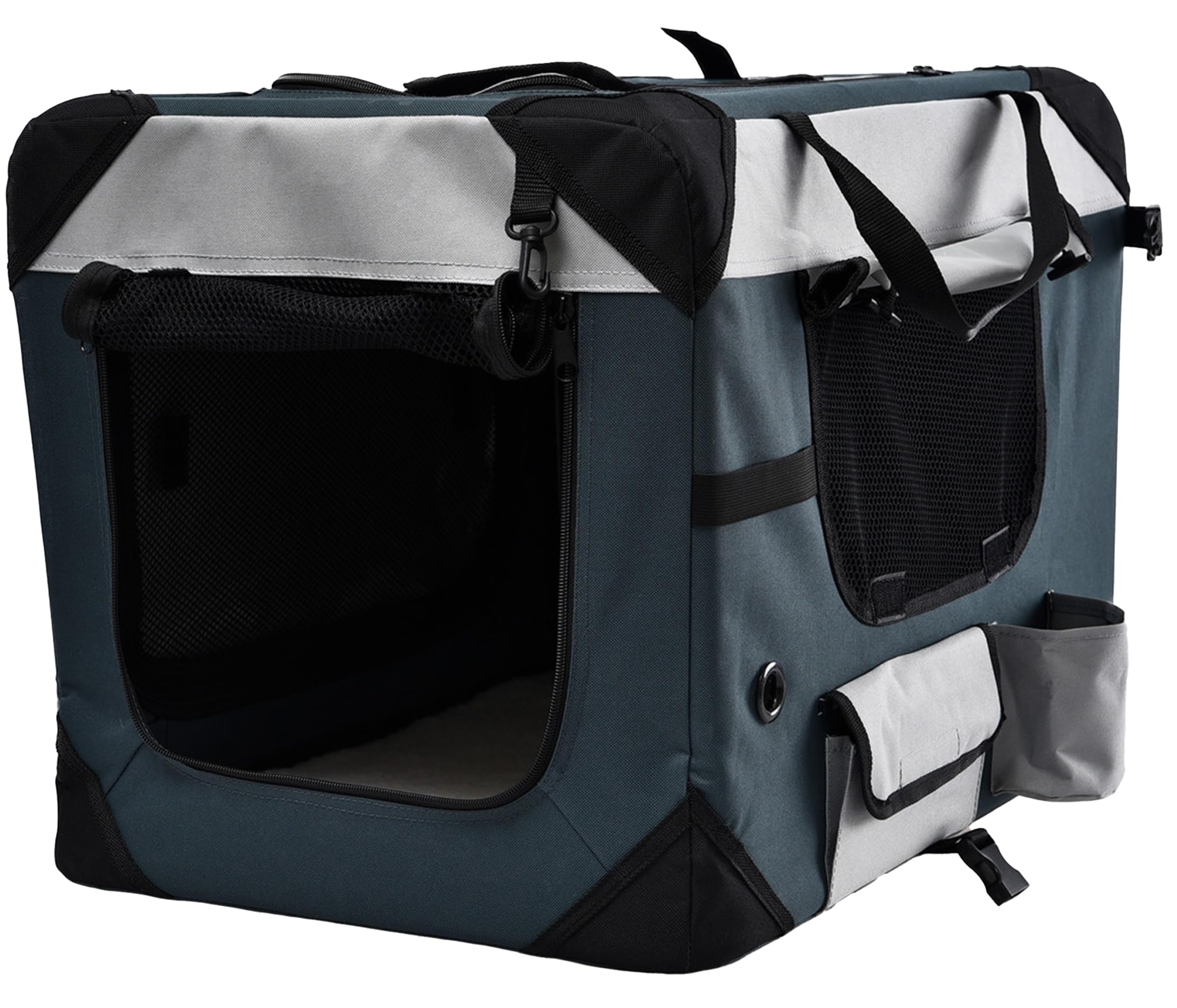 Dehner Brian Transporttasche 76x51x48 cm grau Netzfenster