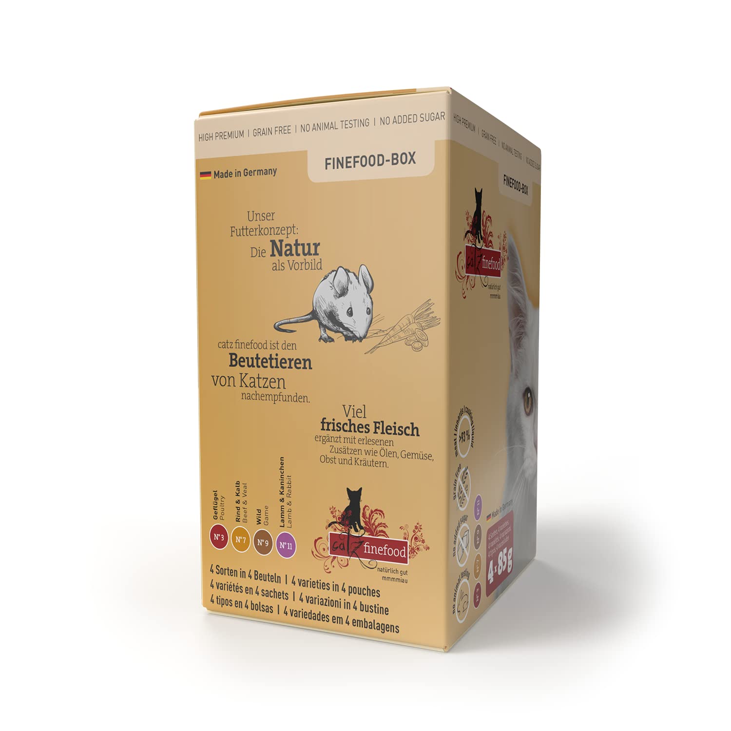catz finefood Classic Finefood Box Nassfutter Mix 4x85g zuckerfrei