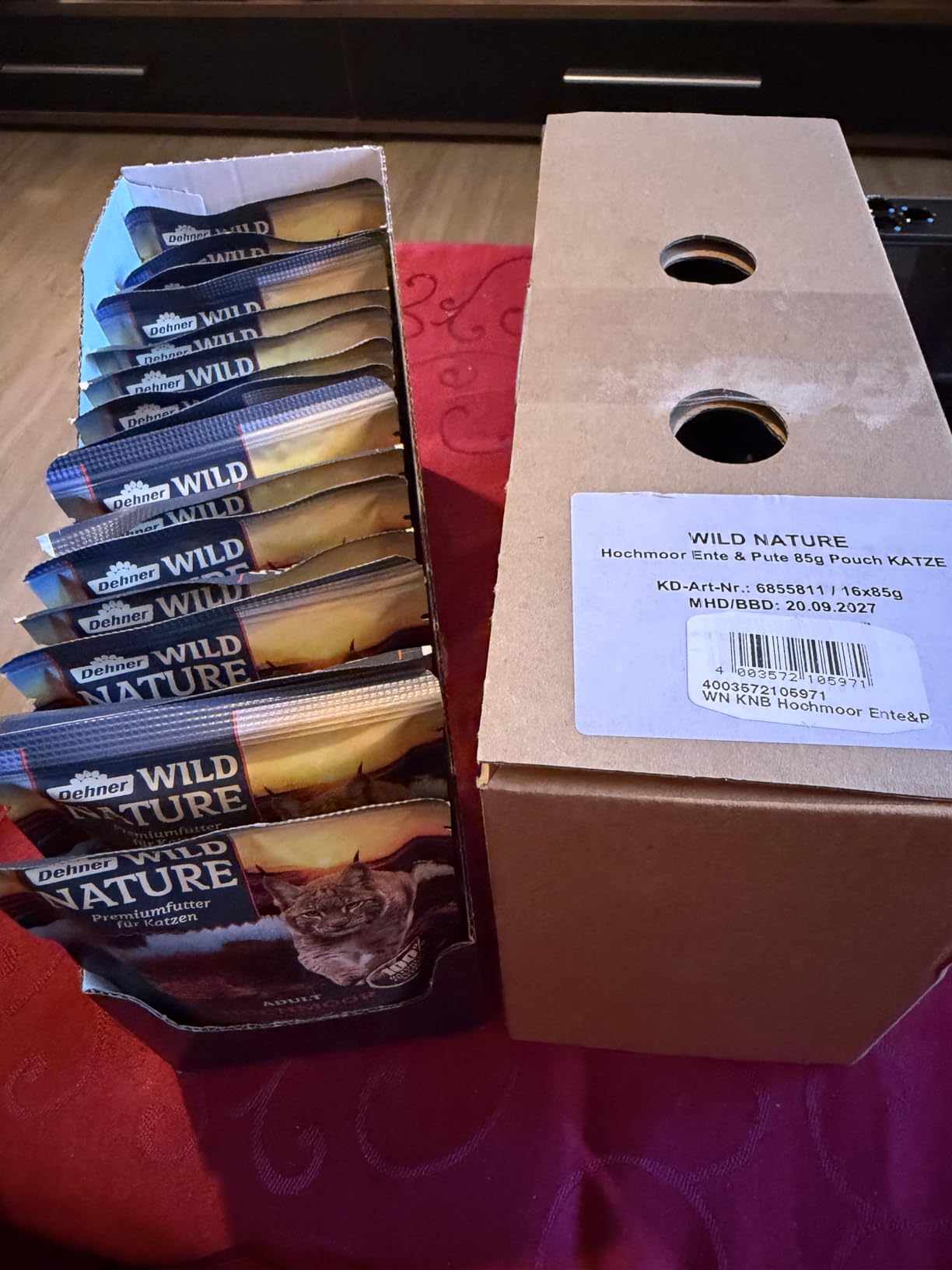 Dehner Wild Nature Hochmoor Nassfutter Ente Pute 16x85g getreidefrei
