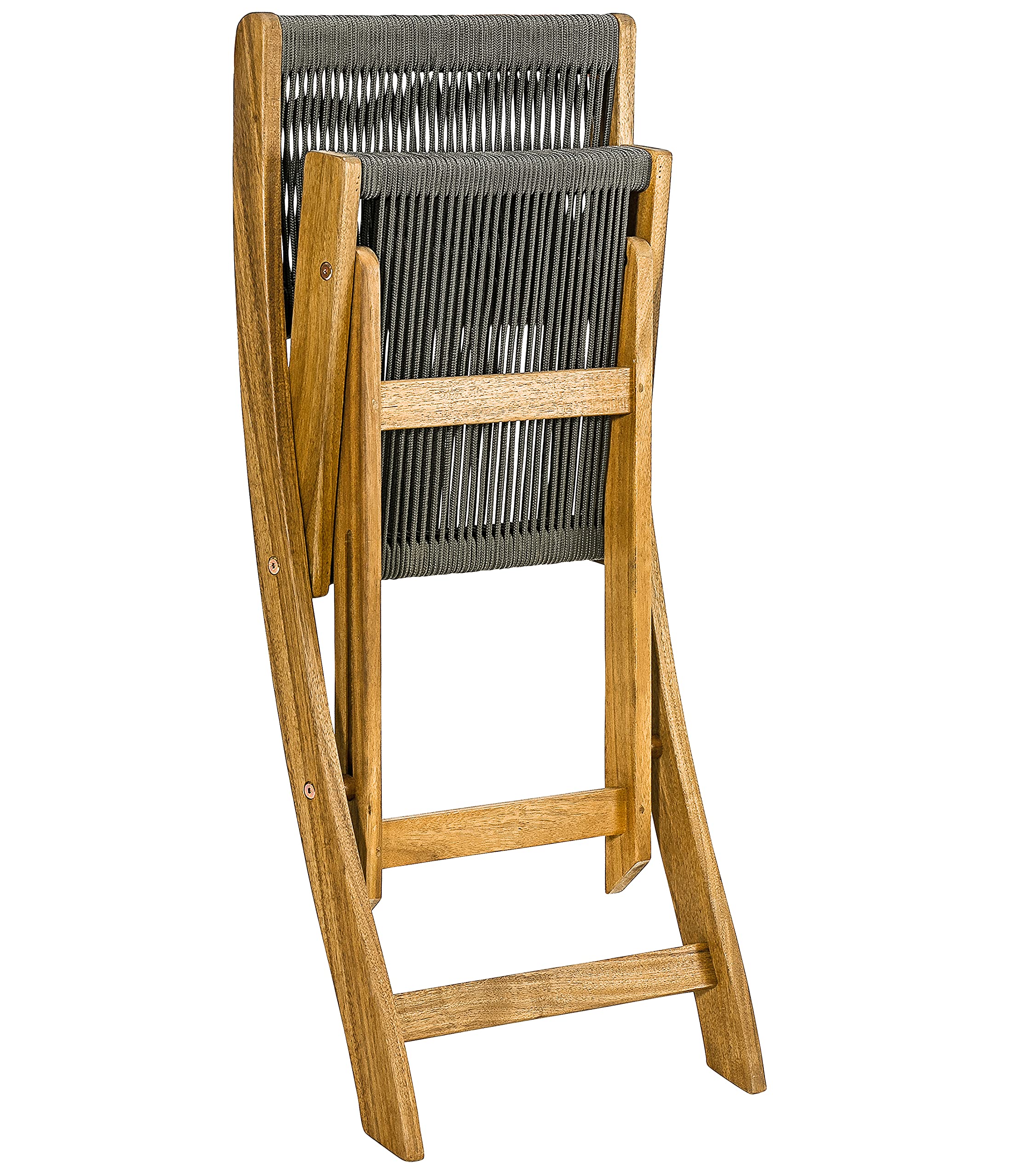 Dehner Macao Rope Klappstuhl 2er-Set Akazie natur dunkelgrau
