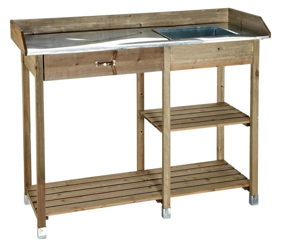 Dehner Gute Wahl Pflanztisch Calgary Holz 117x91x45cm verzinkt