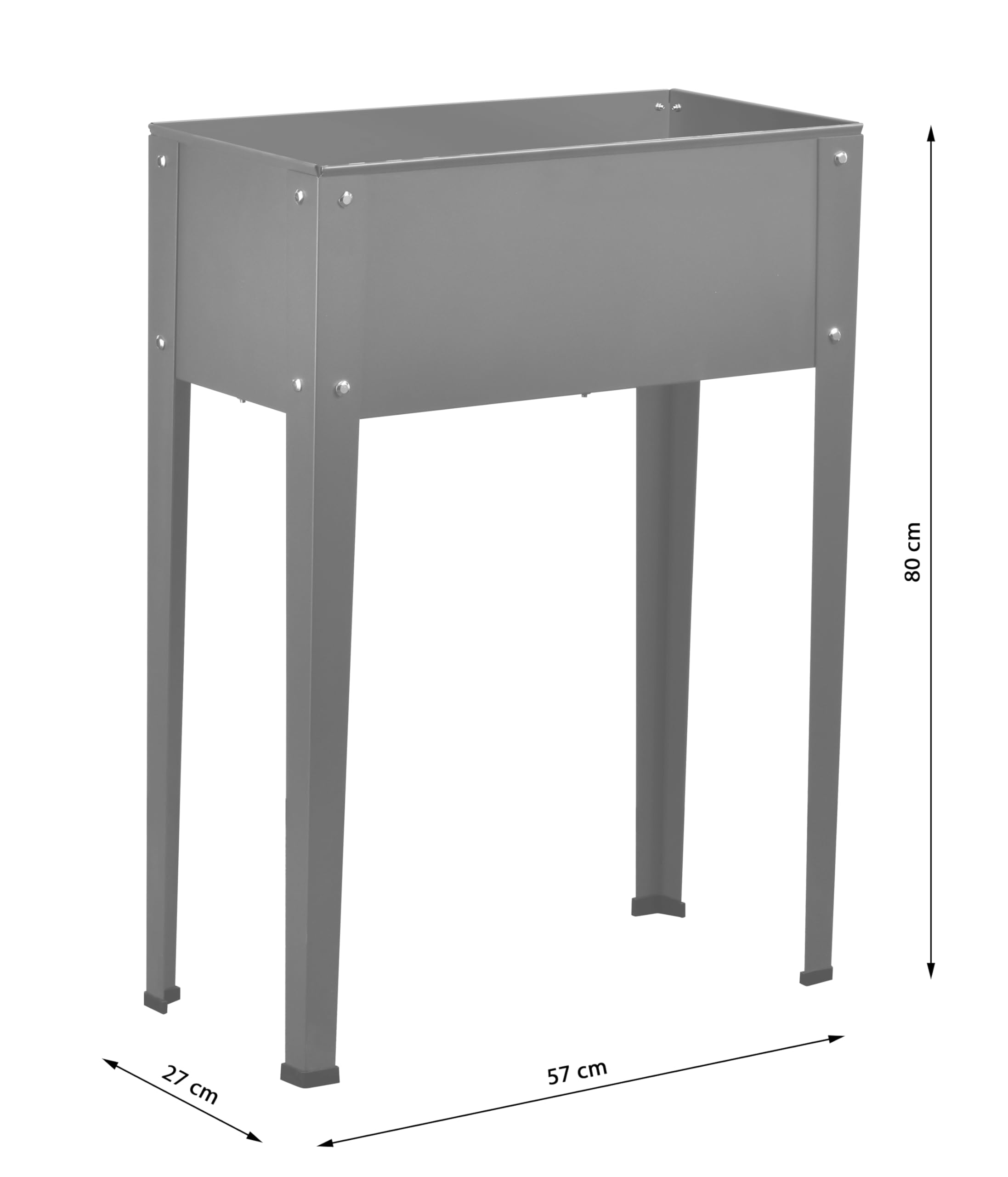 Dehner Hochbeet Münster Hochbeet dunkelgrau 80x57x27 cm Stahl
