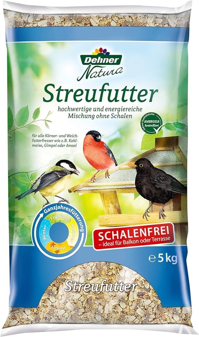 Dehner Natura Wildvogelfutter 5 kg + Meisenknödel 30 Stück schalenfrei
