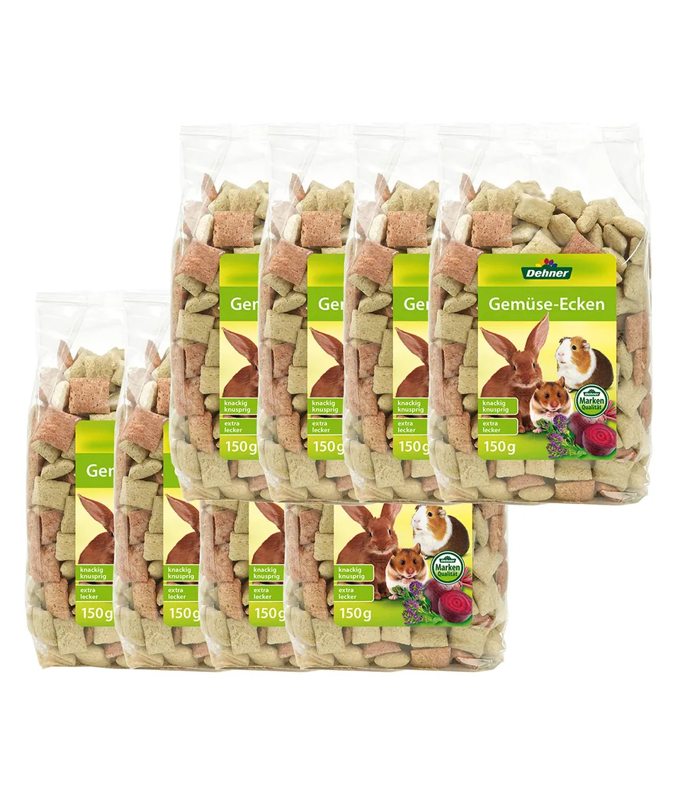 Dehner Gemüse-Ecken Nagersnack 8x150g knusprig
