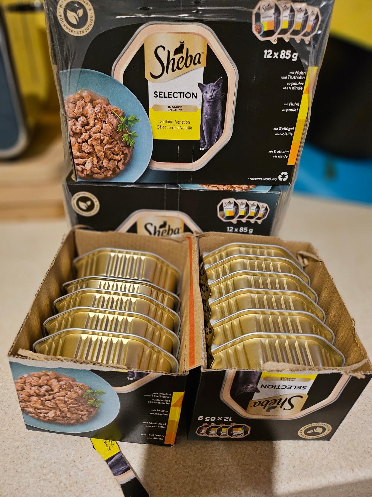 Sheba Selection Geflügel Katzennassfutter 72x85g Sauce
